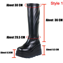 Harajuku Goth Punk Y2K Aesthetic Chunky Platform Knee High Combat Boots
