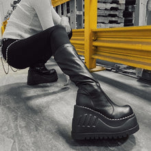 Harajuku Goth Punk Y2K Aesthetic Chunky Platform Knee High Combat Boots