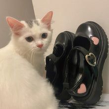Harajuku Kawaii Aesthetic Coquette Pink Heart Mary Jane Shoes