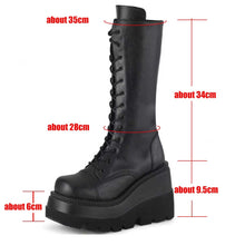 Harajuku Goth Punk Y2K Aesthetic Chunky Platform Knee High Combat Boots