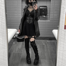 Harajuku Goth Punk Y2K Grunge Aesthetic Chunky Platform Overknee Laceup Combat Boots