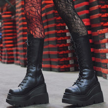 Harajuku Goth Punk Y2K Aesthetic Chunky Platform Knee High Combat Boots