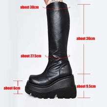 Harajuku Goth Punk Y2K Aesthetic Chunky Platform Knee High Combat Boots