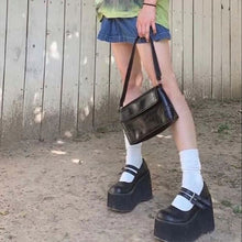 Harajuku Aesthetic Fashion Goth Grunge Chunky Platform Mary Jane Shoes