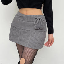 Kawaii Aesthetic Balletcore Ballerina Pom Pom Knit Skirt