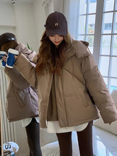 brown puffer jacket womens