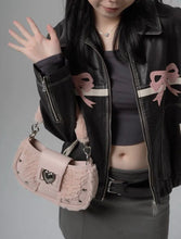 bowknot retro color painted leather jacket