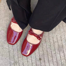 cherry red mary janes dark red ballet flats patent leather womens coquette shoes