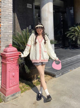 womens korean fashion store aesthetic outfits oversized cardigan mini skirt headband wonyoung inspired