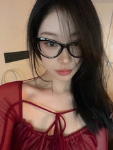 womens korean fashion red sheer top