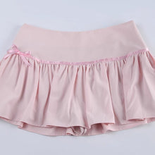womens pink ruffle mini skirt coquette dollette aesthetic