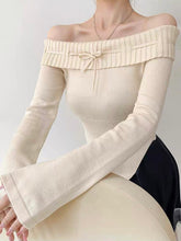 womens aesthetic clothing off white off shoulder sweater