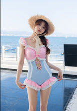womens kawaii swimsuit swimwear pink one piece bathing suit