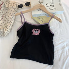 womens kawaii black kuromi crop top