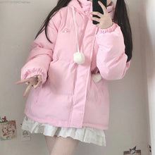 womens pink puffer jacket my melody