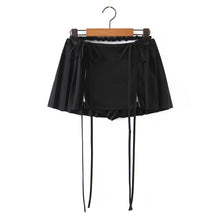 korean fashion black pleated mini skirt with zippers