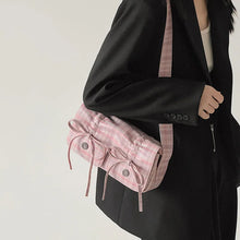 womens aesthetic messenger bag pink bow purse