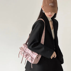 womens pink aesthetic messenger bag