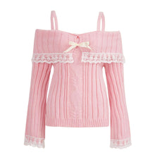 pink off the shoulder sweater