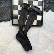 womens black knee high socks with bows
