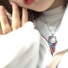 Harajuku Kawaii Aesthetic Y2K Hello Kitty Bling Rhinestone Necklace