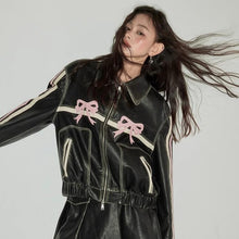 aged leather jacket womens
