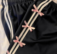 coquette blokette sweatpants joggers for women with pink bows