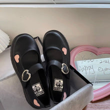 Harajuku Kawaii Aesthetic Coquette Pink Heart Mary Jane Shoes