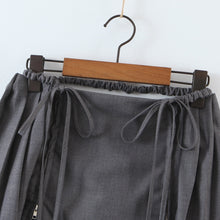 korean fashion grey pleated mini skirt low rise