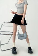 womens korean fashion outfits low rise black mini skirt