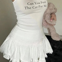 womens coquette aesthetic white ruffle skirt mini