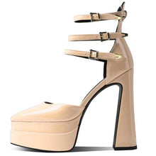 womens 6inch heels pointed toe nude pumps patent leather platform heels shoes