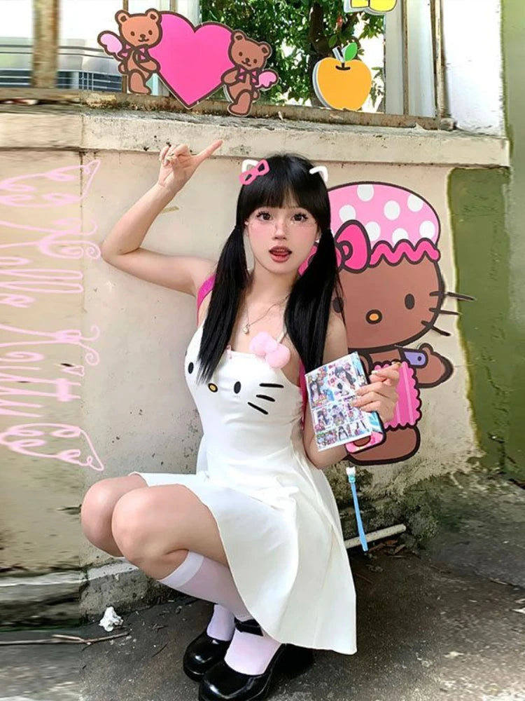 Womens Kawaii Fashion Hello Kitty Dress White – The Kawaii Factory Womens Kawaii Fashion Hello Kitty Dress White – The Kawaii Factory