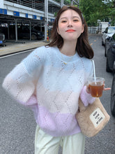 Kawaii Aesthetic Soft Girl Korean Pastel Gradient Light Knit Sweater