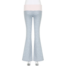 y2k low rise fold over gray pink leggings