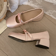Kawaii Aesthetic Coquette Dollette Pastel Pink Baby Blue Kitten Heel Mary Jane Satin Pumps