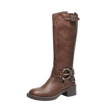womens brown biker boots