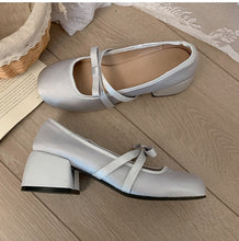 Kawaii Aesthetic Coquette Dollette Pastel Pink Baby Blue Kitten Heel Mary Jane Satin Pumps