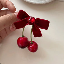 coquette hair bows red cherry hair clip