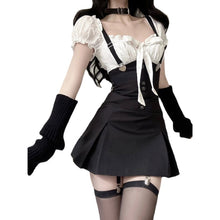 Korean Aesthetic Kpop Gothic Pinafore Mini Dress and Top Set