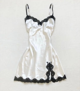 womens white satin slip dress coquette outfits