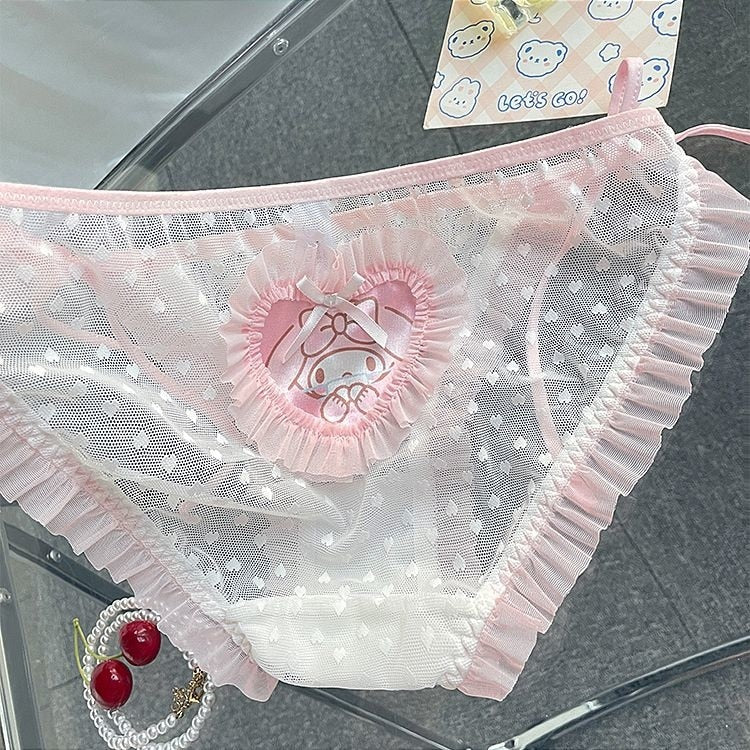 Sanrio Underwear Set My Melody Cinnamoroll Cute Lolita Lace