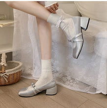 Kawaii Aesthetic Coquette Dollette Pastel Pink Baby Blue Kitten Heel Mary Jane Satin Pumps