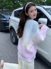 Kawaii Aesthetic Soft Girl Korean Pastel Gradient Light Knit Sweater
