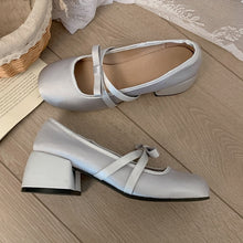 Kawaii Aesthetic Coquette Dollette Pastel Pink Baby Blue Kitten Heel Mary Jane Satin Pumps