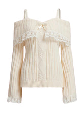 womens beige white off the shoulder sweater
