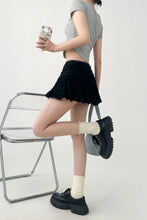 womens korean fashion micro mini ruffle skirt black 