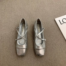womens silver ballet flats