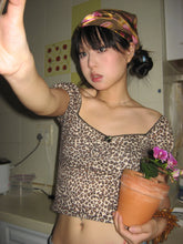 womens y2k aesthetic crop tops cheetah print shirt