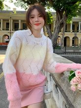 Kawaii Aesthetic Soft Girl Korean Pastel Gradient Light Knit Sweater